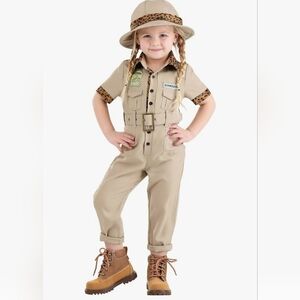Kids Safari Explorer Beige Jumpsuit Romper